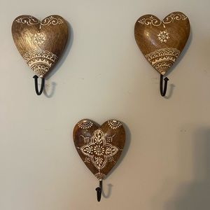 Boho Wooden Wall Hooks ( set of 3)